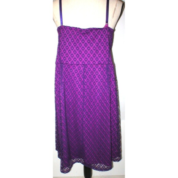 New Lane Bryant Womens Dress 26 Purple Dark Light Plus Tank Strapless Adjustable - Picture 4 of 11